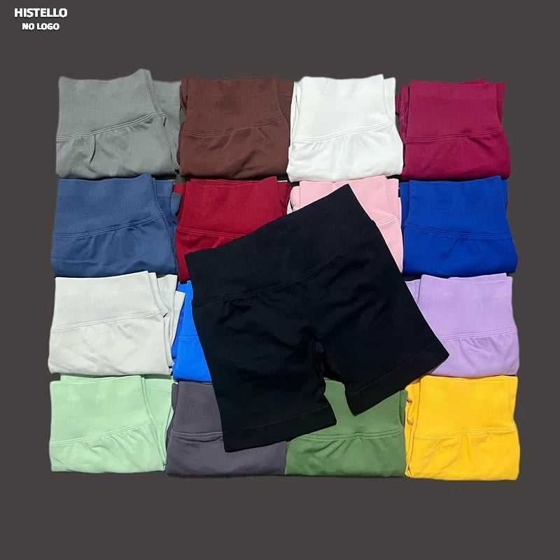 HISTELLO Impact Gym Shorts Women Sports Shorts Scrunch Butt Fitness Biker Short Workout Yoga Leggings Running Seamless Leggings