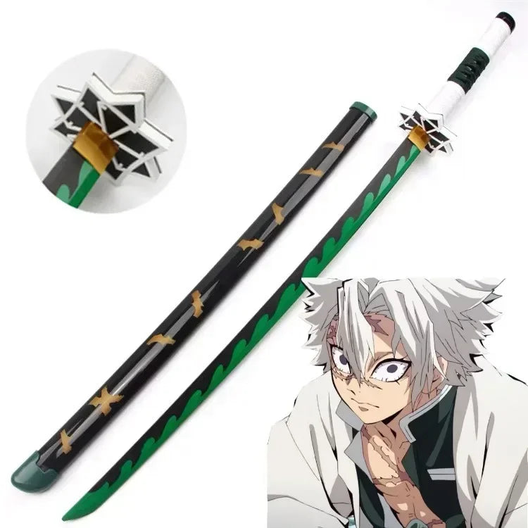 104cm Japanese Katana Samurai Sword Accessory Demon Slayer Katana Tanjirou Sword Kimetsu No Yaiba Iron Ninja Knife Cosplay Toy