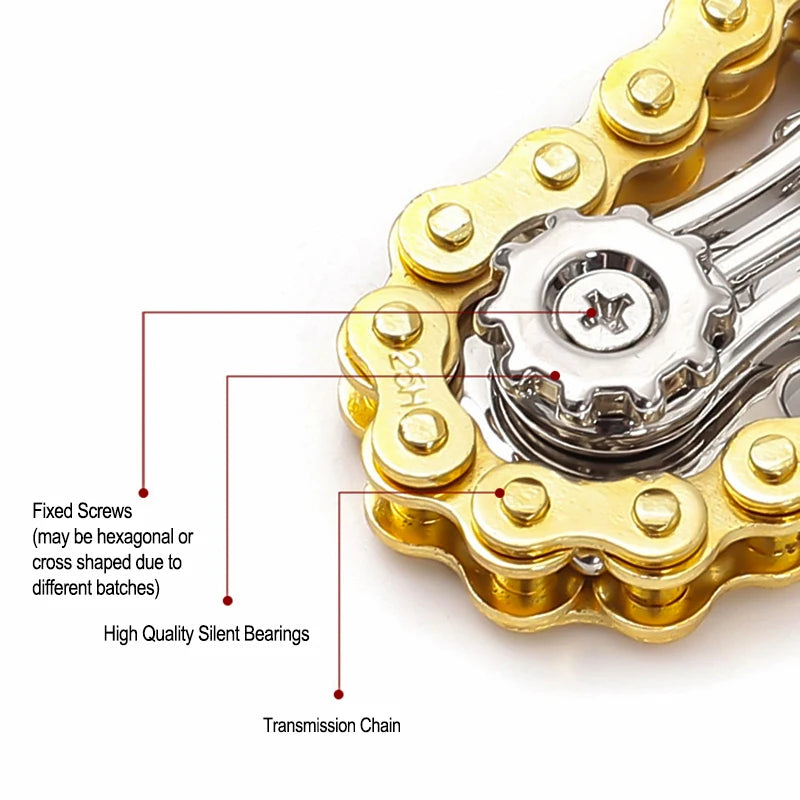 Sprockets Flywheel Fingertip Gyro Fidget Spinner Antistress Anxiety Metal Bike Chains EDC Spinner Fidget Toys For Adult Kids