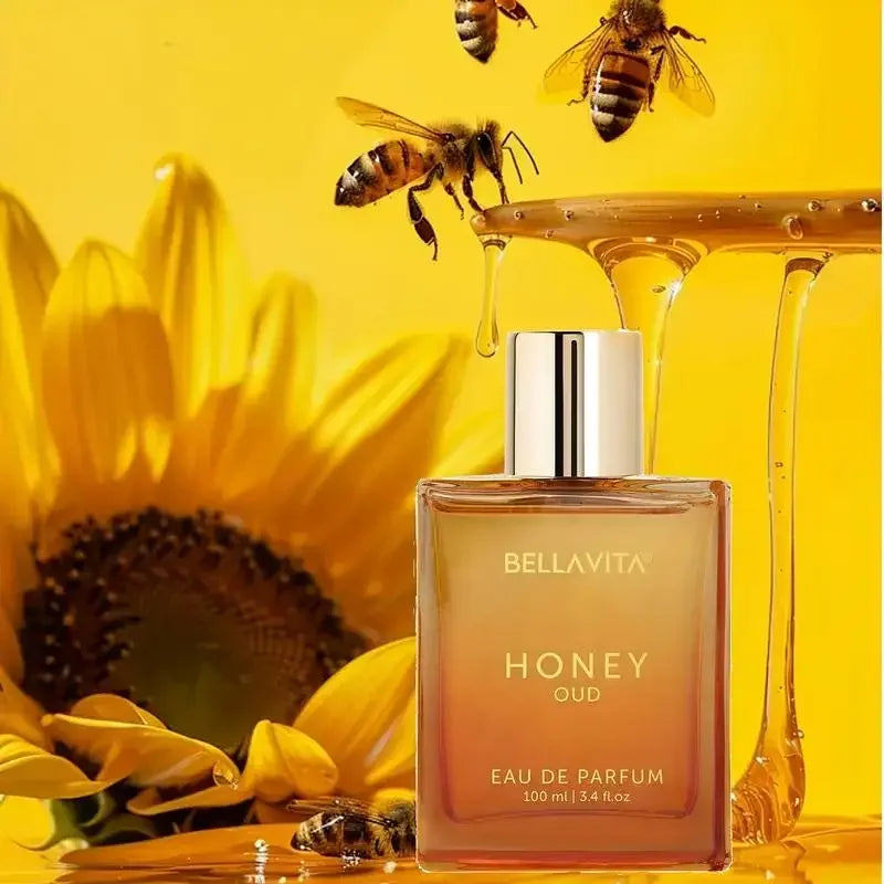 BellaVita Honey OUD Perfume for Women & Men 100ml | Vanilla, Bergamot & Patchouli Notes | Long-Lasting Arabian Unisex Perfumes