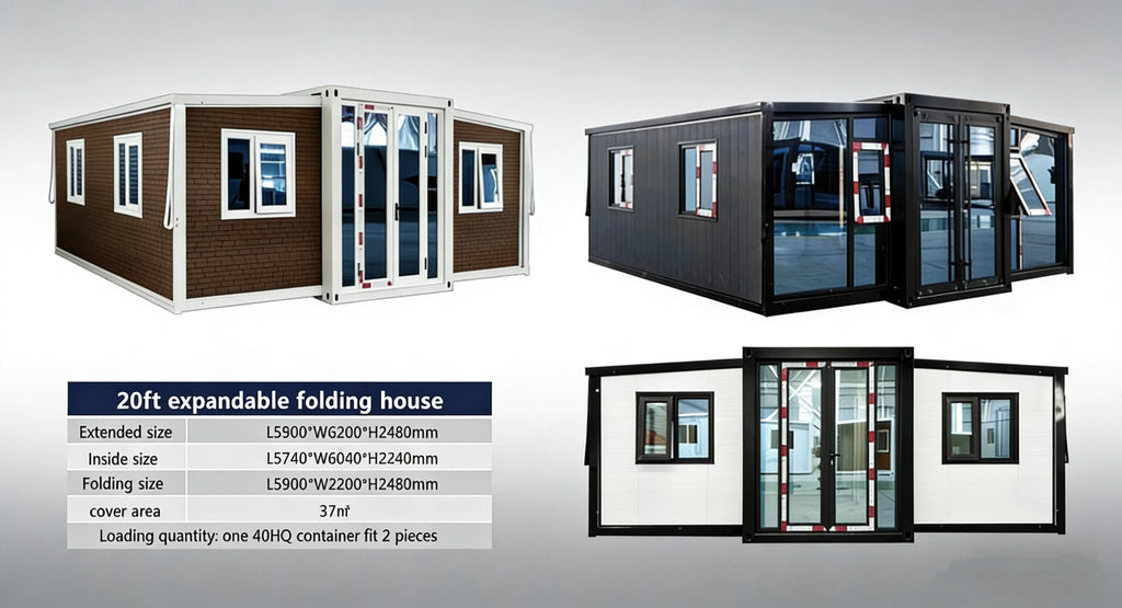 Ready Made Luxury Villa Prefabricated 20Ft 40Ft Expandable Container House 2 3 4 5 Bedrooms Prefab Portable Mobile Tiny Home