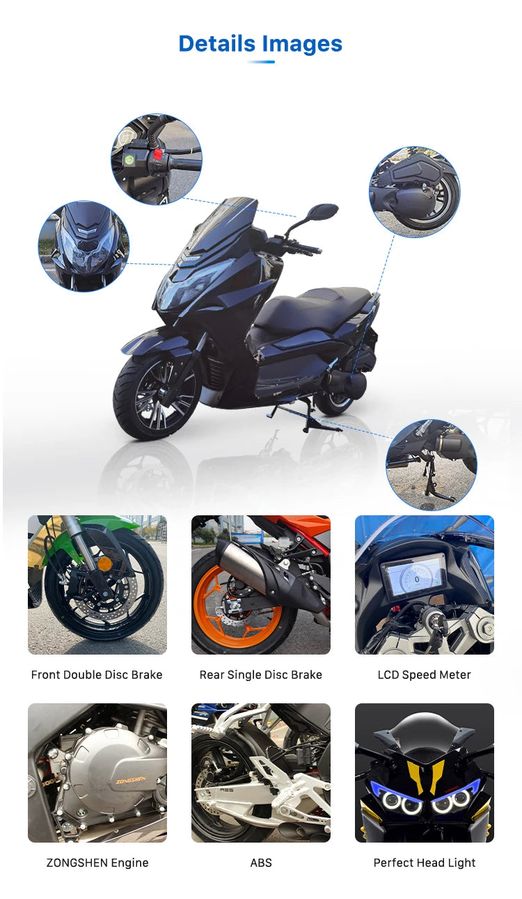 High Quality Assurance 150CC 180CC T10 With Side Box Street Legal Scooter Gas Racing Motorcycle