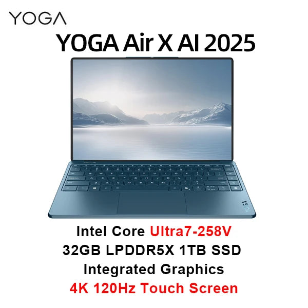 Original Lenovo Laptop YOGA Air X AI slim Notebook 2025 Core Ultra7 258V 4K Touch OLED Screen