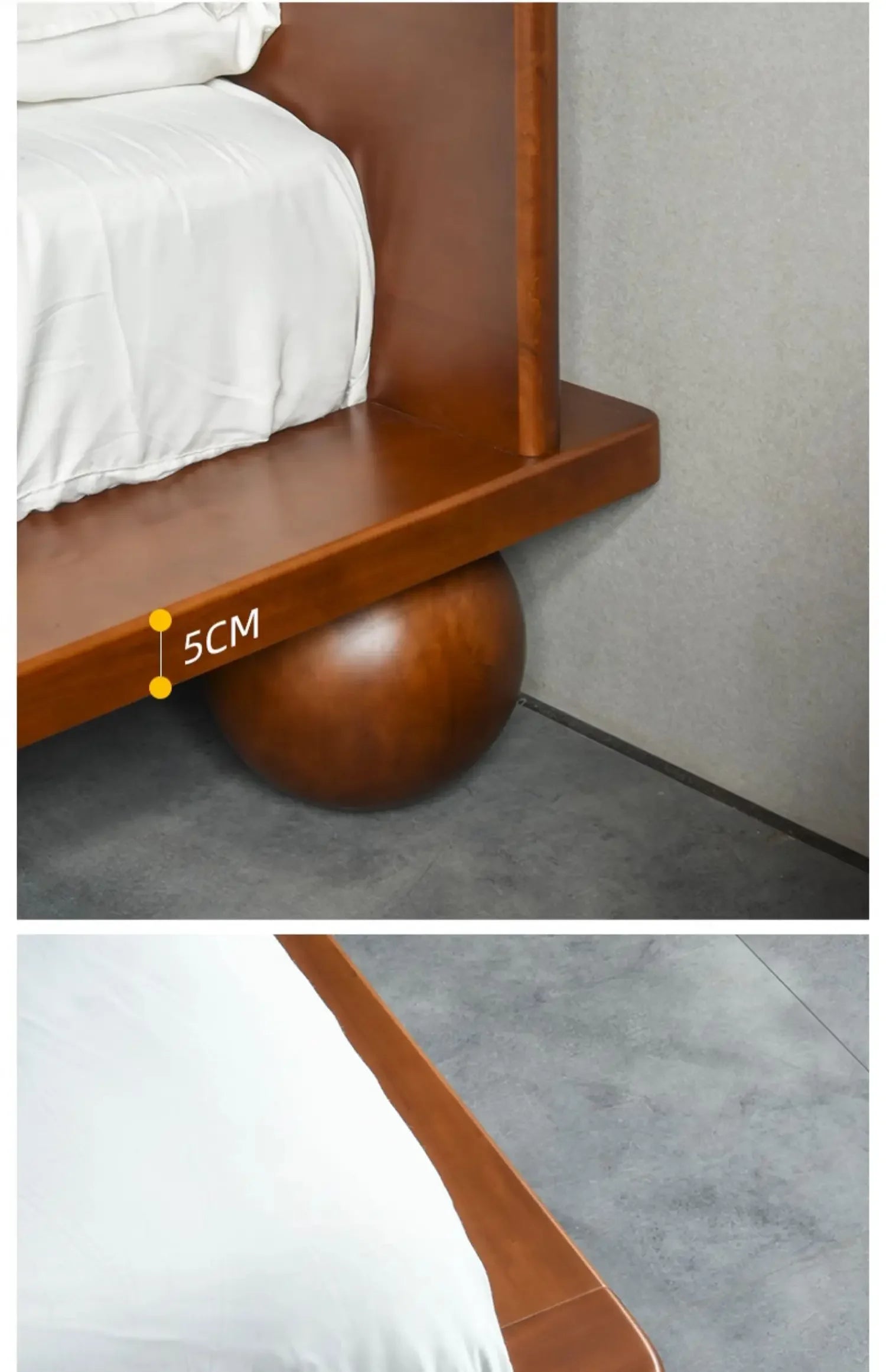 European Headboard Bed Frame Double Wood Elegant Nightstands Twin Bed Frame Queen Size Full Cama Moderno Lujo Home Furniture