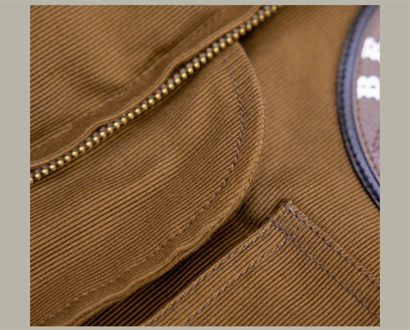 Red Tornado Type B-10 Bomber Flight Jacket With Patches Winter Mens Cropped Coat