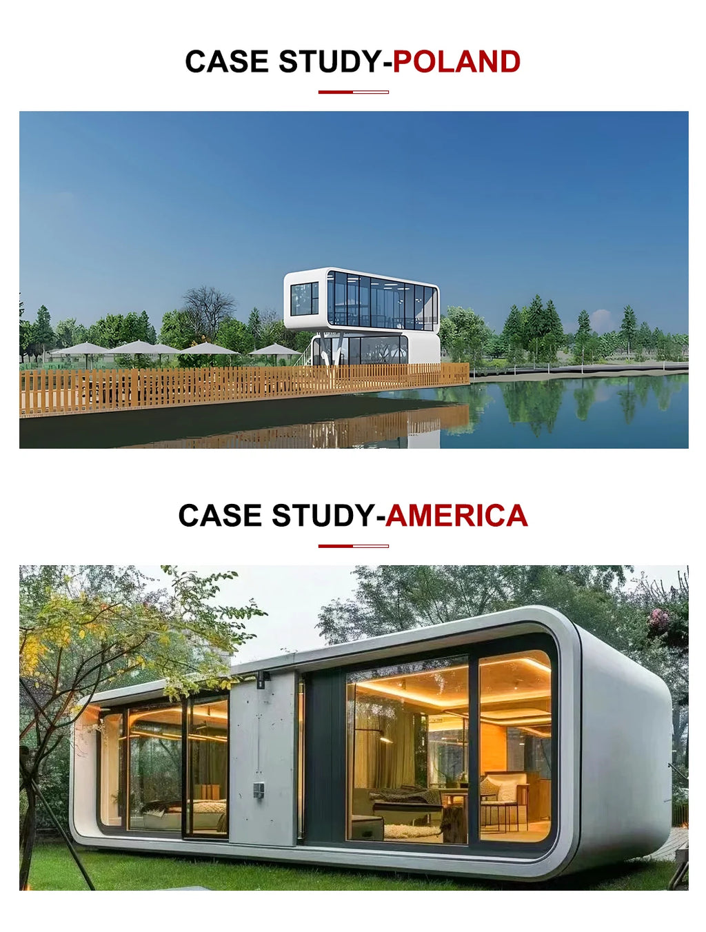 Prefabricated Houses Apple Capsule Home Prefabricated House for Spain Living Capsule Homes Frame Steel Modular Prefab Home