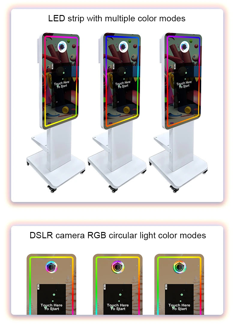 Magic Mirror Photobooth Machine LCD Touch Screen Wedding Party DSLR Selfie Photo Booth with Free Software