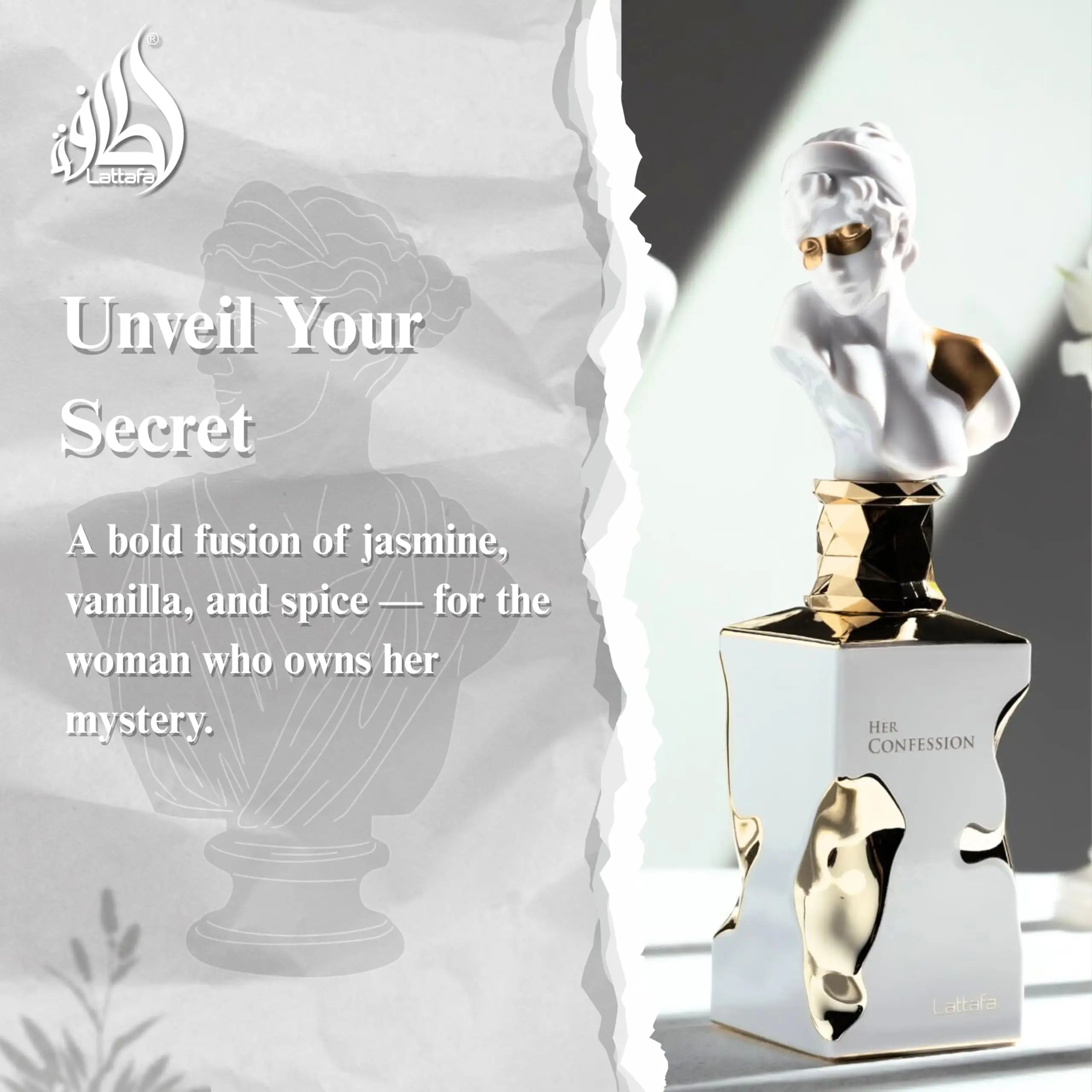 Lattafa His Confession for Men Eau de Parfum Spray Vanilla Floral Amber Musk - Eau de Parfum Long-Lasting Fragrance for Women