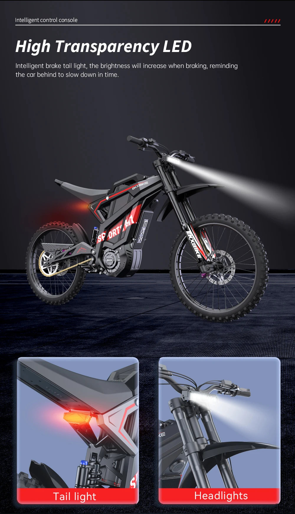 EKXBike M1 Adult Electric Motorcycle 16.8KW Peak Mid-Motor 72V/50AH Removable Battery 100KM/H Off-Road E-MTB