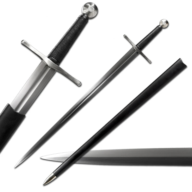 Replica Medieval Sword Handmade Sword, European Style, Wooden Sheath, Spring Steel Full Tang Blade,Arming / Knightly Sword