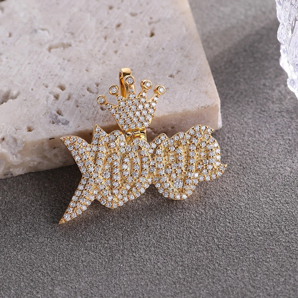 Provence jewelry 925 silver letter pendants iced out lab diamond hip hop pendant for men jewelry rock party custom birthday gift