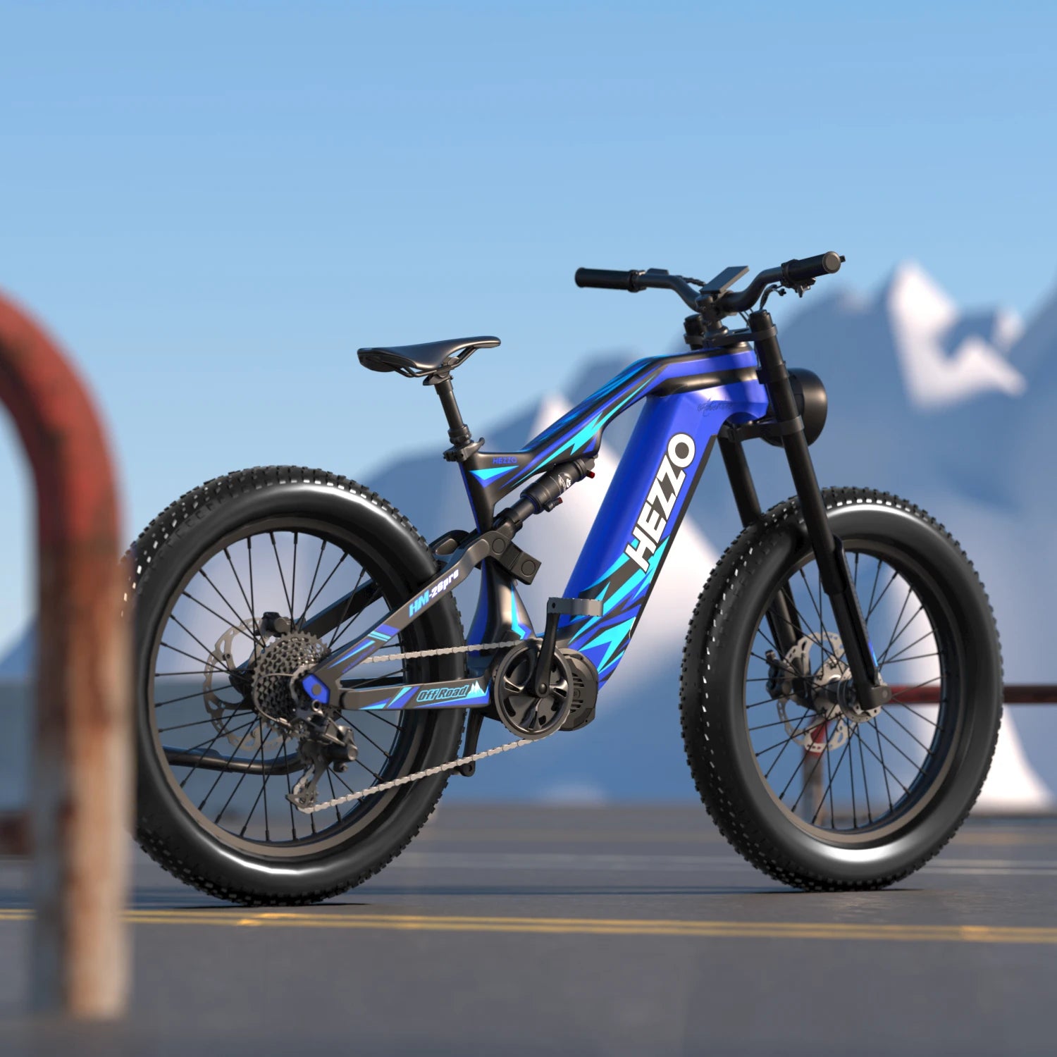 HEZZO K9 Ebike 1000W 52V Middrive Ebike 52V 21Ah Battery 160N.m Oil Brakes Power-Off Protection Off-Road Powerful Electric Bike