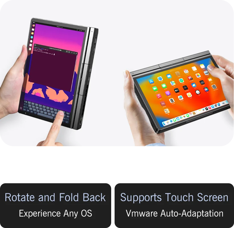 Hot Original GPD Pocket 4 8.8-inch AMD AI 9 HX 370 64GB RAM Portable Mini PC 2TB NVMe flipped 180° Laptop Computer for business