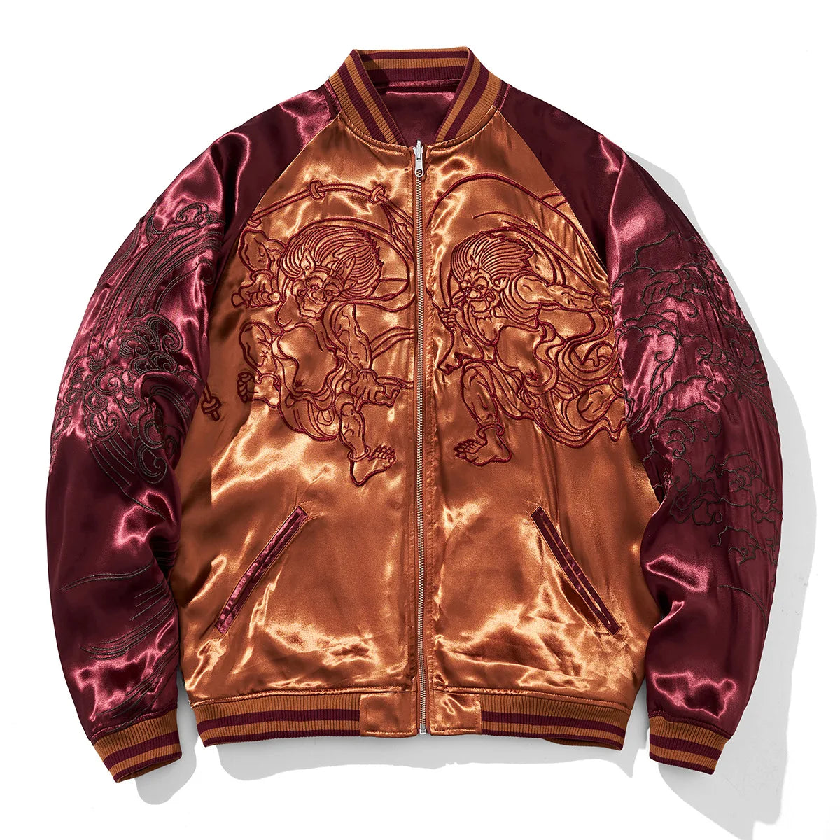 Mens Baseball Jackets Hip Hop Japanese Anime Demon Embrodiery Bomber Coats Streetwear Harajuku Motorcycle Jacket Clothing