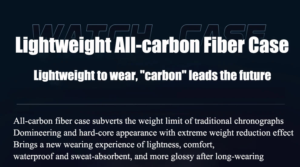 Haofa Carbon Fiber Chronograph Watch Automatic Mechanical Watches for Men Sapphire Waterproof Watch Cool Multi-function 2366