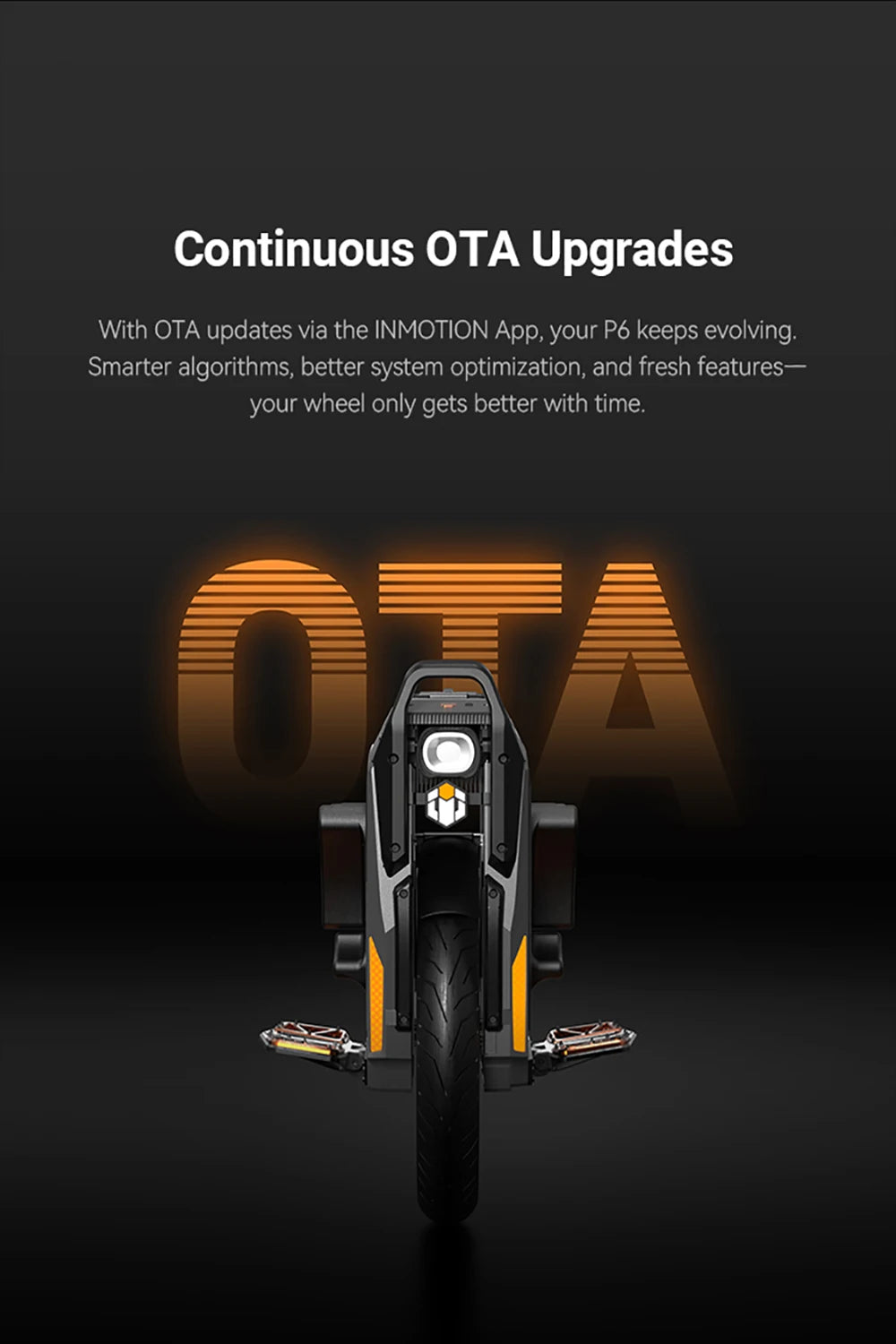 INMOTION P6 4200Wh 235.2V Battery 6000W Motor Electric Unicycle IPX6 Waterproof 150km/h Speed 150km Range 20inch 80/90-14 Tire