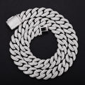 Provence Moissanite Cuban Chain Necklace for Men 18mm Hip Hop Link Chain for Man Miami Rapper Necklaces Rock Cuban Link Necklace