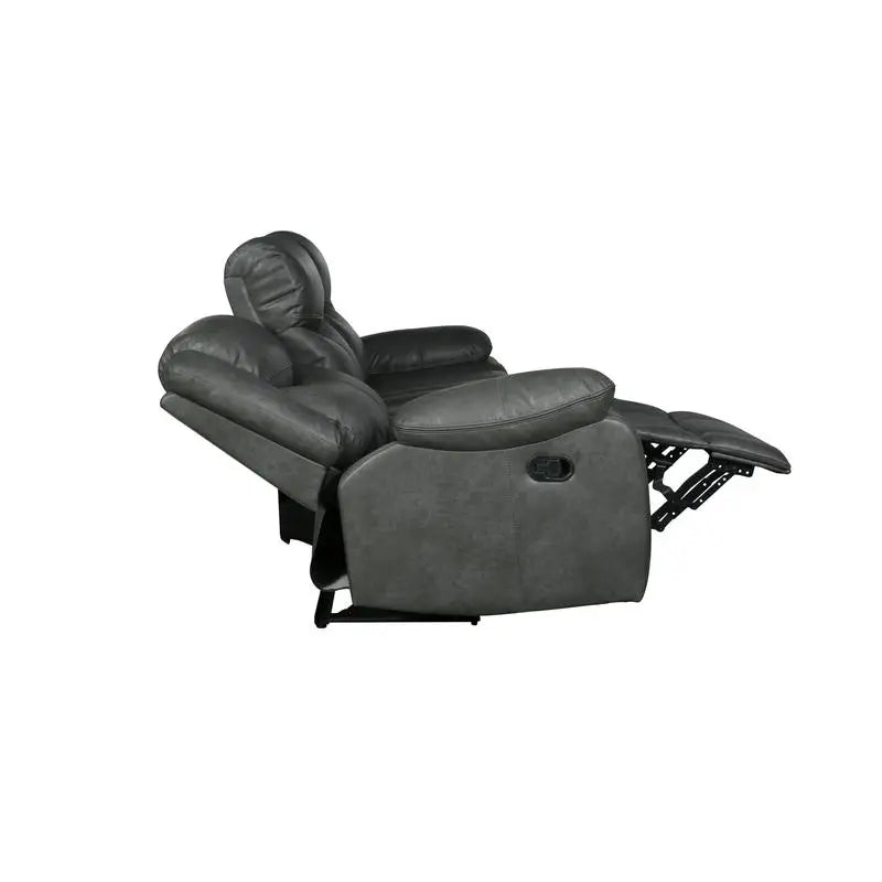 Transitional Leather Air Reclining Sofa Set for Living Room Comfort