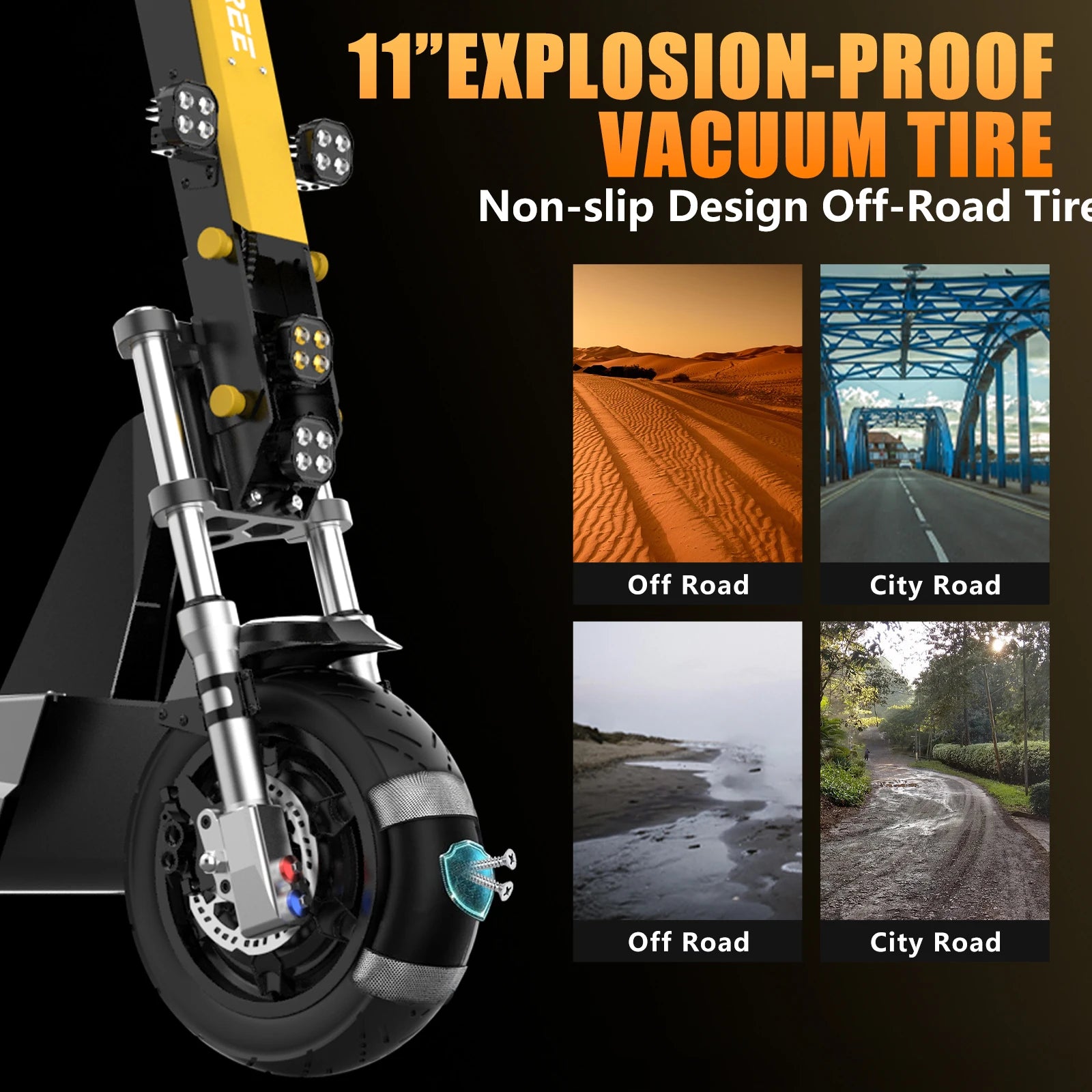 Terrosor 3000Wx2 Adult Electric Scooter Dual Motor Top Speed 50MPH,60V35AH, 11-inch Off-Road Tires Sport Folding EScooter