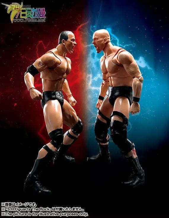 BANDAI Genuine S. H. Figuarts Series Reality Artist Series WWE Kane，Paul Levisk，Steve Austin，Dwayne Johnson Movable Model