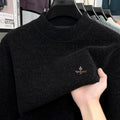Advanced luxury plush warm men's sweater brand cartoon character embroidery new knitted autumn winter casual trend golf pullover
