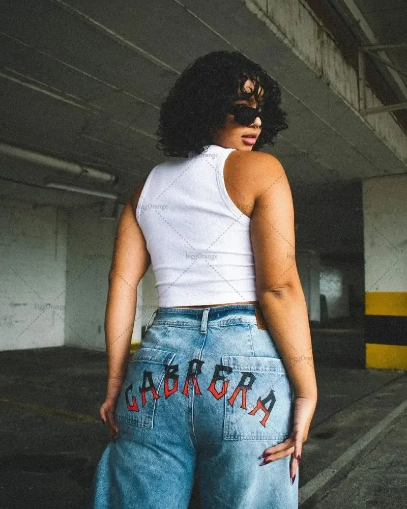 Hip Hop Y2K baggy jeans Anime  print pattern Vintage Streetwear fashion Harajuku men women high waisted Casual wide leg jeans