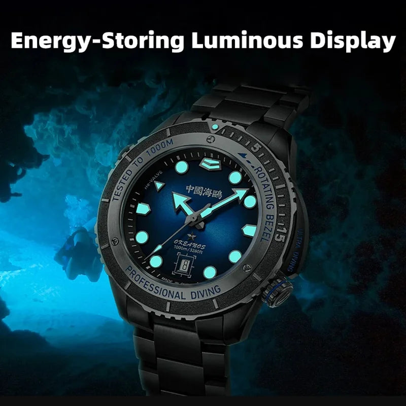Seagull Deep Ocean Professional Diving Automatic Men's Watch 1000M Waterproof ST2130 Helium Escape Valve Sapphire Crystal 1217