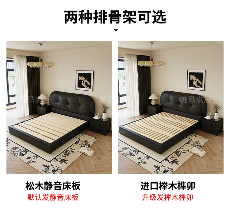 Tall Headboard Double Bed Frame Modern European Style Full Queen Size Bed Frame Bedroom Nightstands Cama De Casal Home Furniture