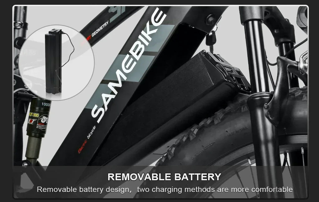SAMEBIKE RS-A08 Electric Mountain Bike 1000W Motor 48V 17Ah Battery 26 Inch Tire Electric Bicycle 45km/h Shock Absorption e-Bike