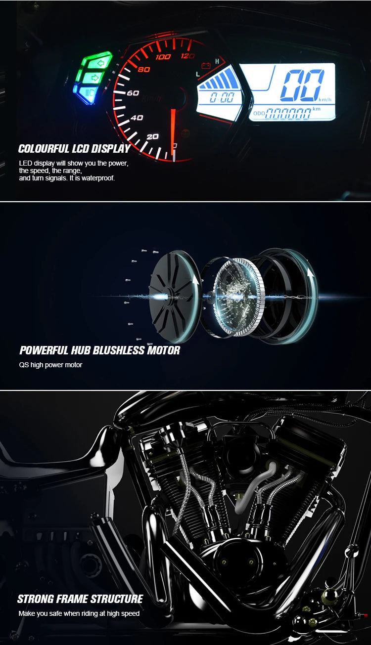 2026 Apollo new modelV6 High-Performance Electric Racing Motorcycle 10kW Hub Wheel Motor 72v 120ah Lithium Battery New 200km Ran
