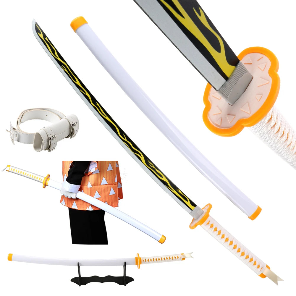 41 inch Anime Cosplay Samurai Katana Sword With Belt And Holder Tanjiro Halloween Cosplay Props Decoration