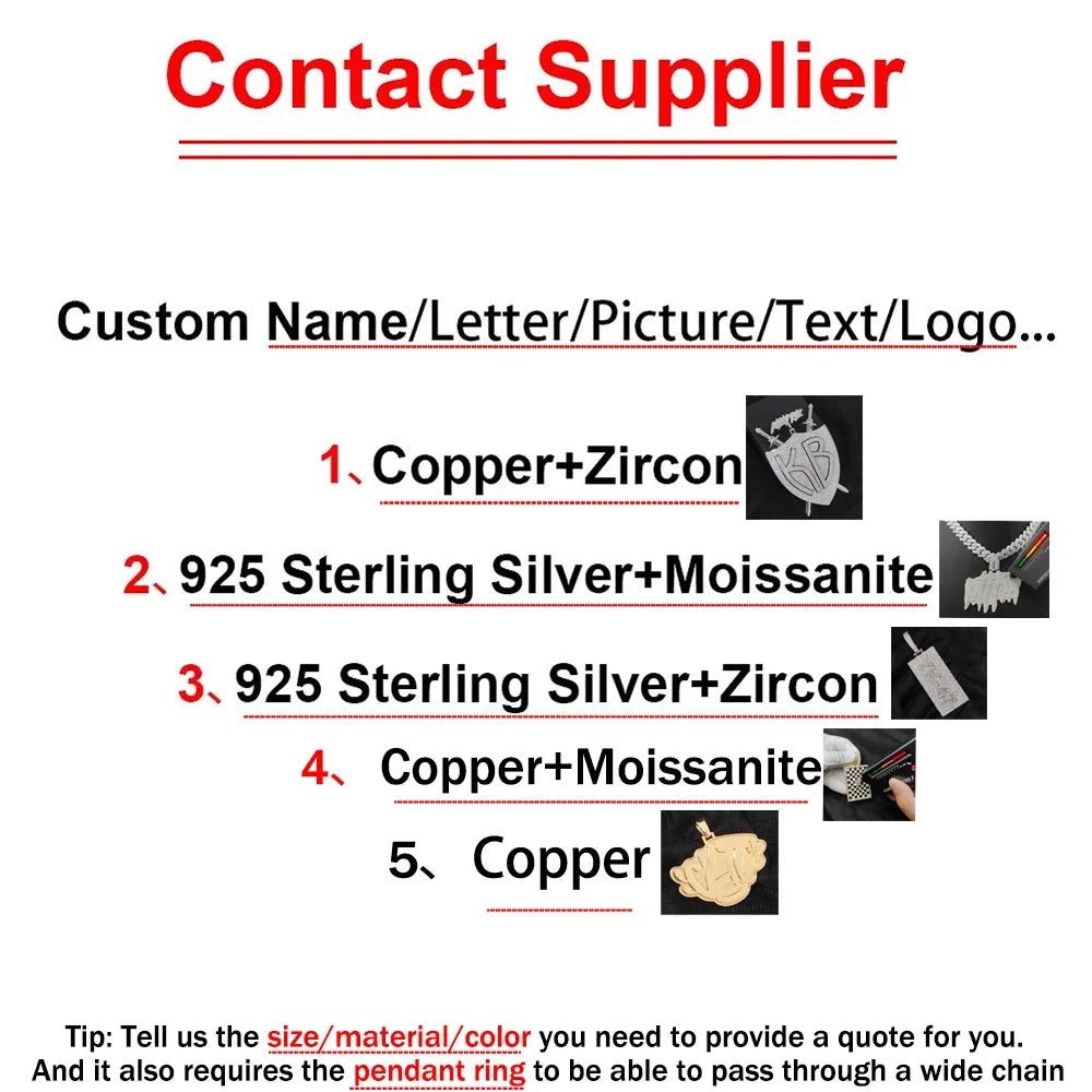 HHIOK High Quality Custom Green Oil Drop Letter 925 Sterling Silver Pendant Iced Out Moissanite Pendant Gift for Men