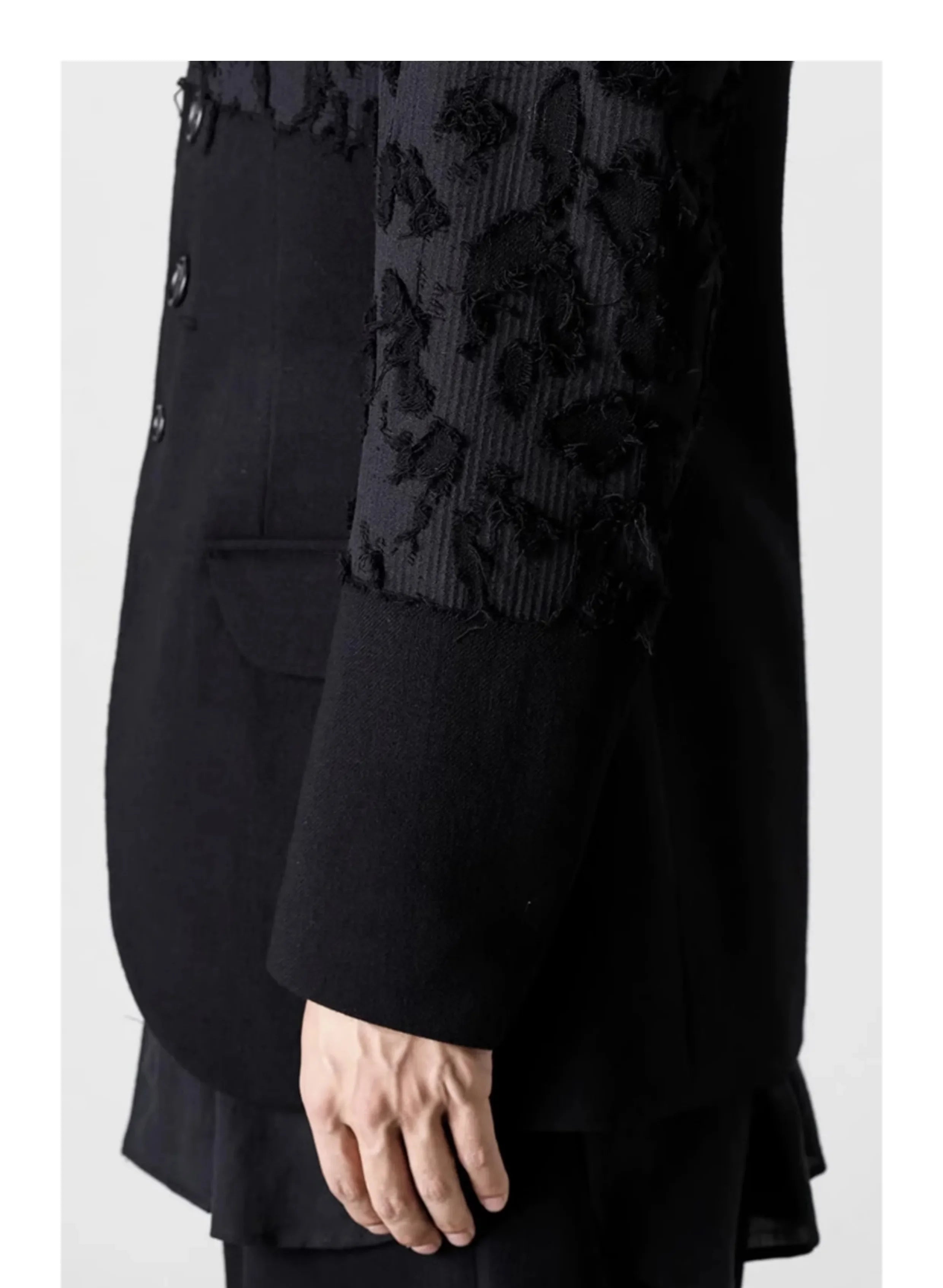 YOJI OOAK Design sense men's patchwork single breasted suit jacket special processing leopard print style 4 button top