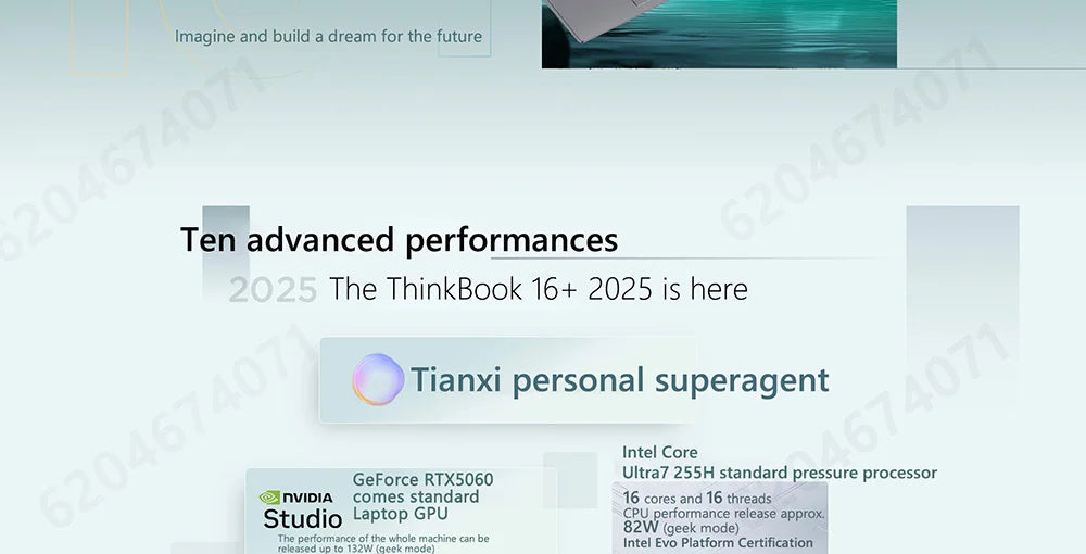 Lenovo Thinkbook 16+ 2025 U7 255H RTX5060 32G 1TB 16inch 3.2K 165Hz