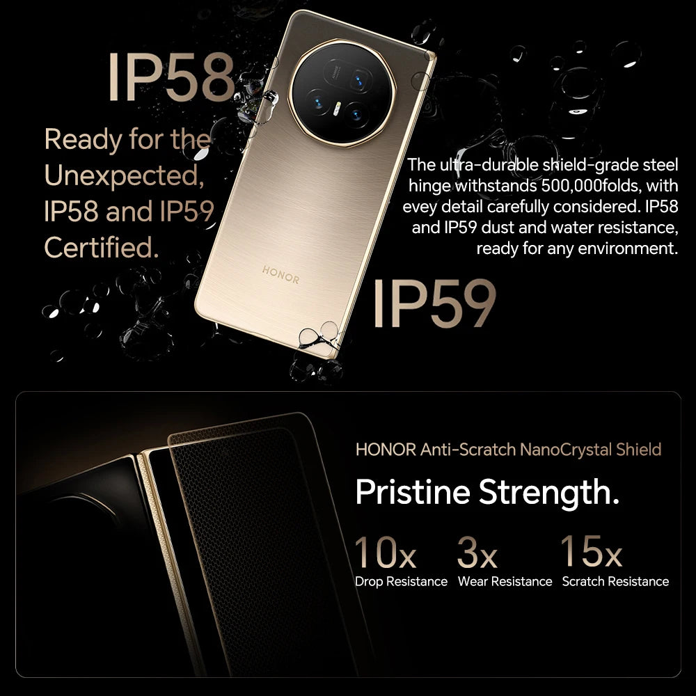 HONOR Magic V5 Global Version 5G Foldable Smartphone Snapdragon 8 Elite 7.95" LTPO OLED Display 5820mAh Battery 66W SuperCharge