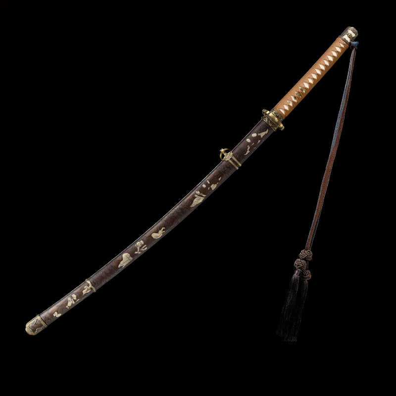Wooden Sword, Japanese Officer's Sword, Saber Katana, Metal Saya Couple Pattern, Collection, Samurai Sword,Can Custom