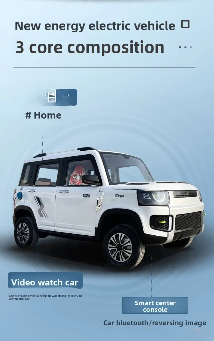 Four-wheeled electric vehicle household old man music adult women low-speed small transport car oil and electricity
