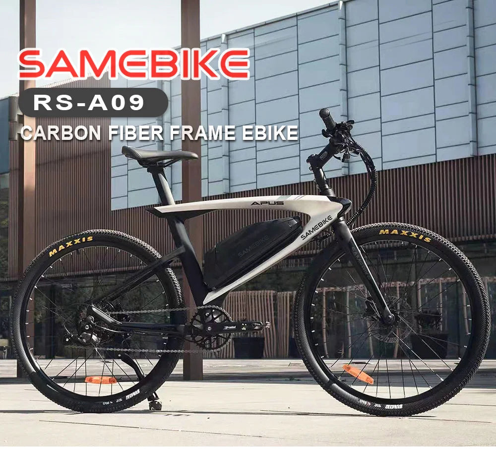 26" Carbon Fiber Electric Mountain E-Bike 500W 15Ah  Speed 48V Down Tube Battery Rear Hub Motor Road Bikes