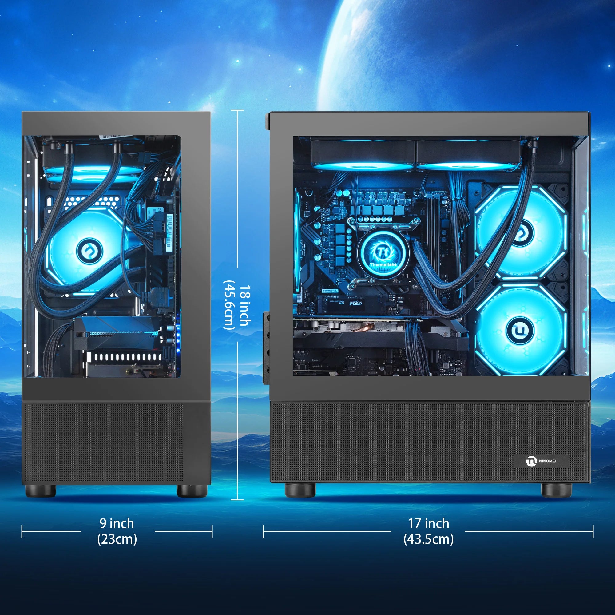 Ningmei Lumishore Gaming PC AMD Ryzen 7 5700X NVIDIA RTX 5060 32GB RAM 1TB SSD Wifi PC Gaming
