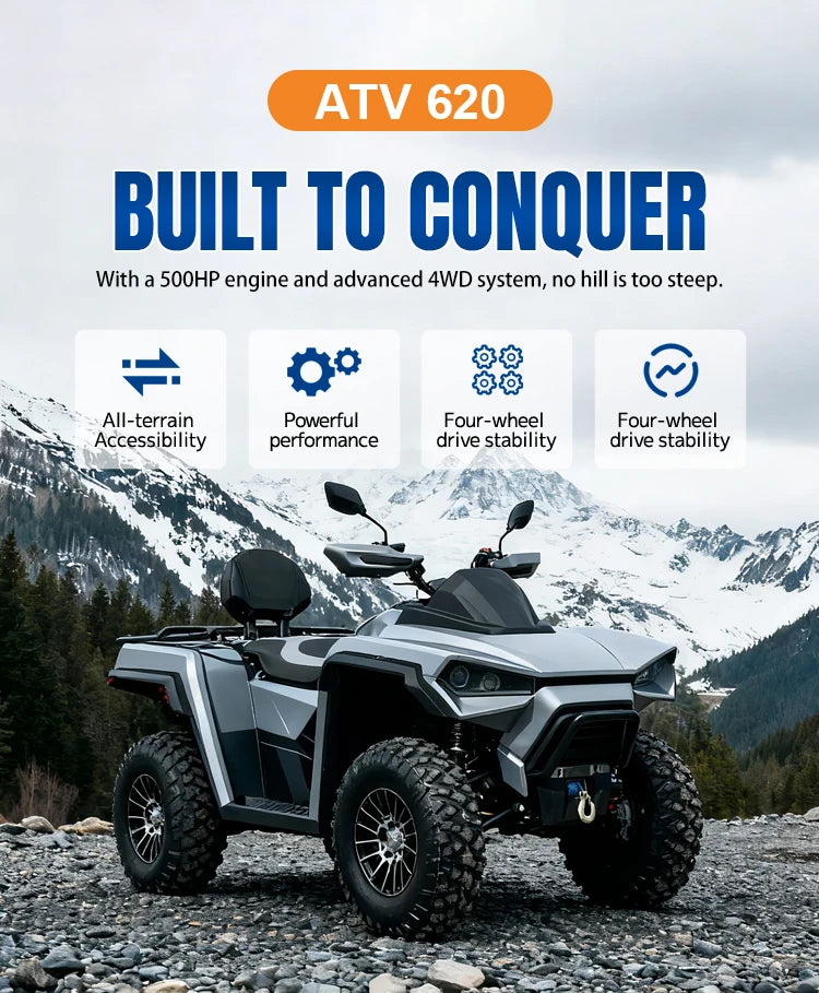 JIALING 600CC 4WD Automatic Adult Quad Sports Utility ATV Off-Road