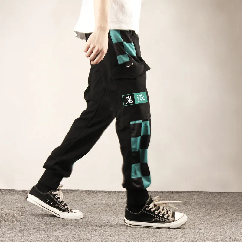 Anime COSPLAY Overalls Kamado Tanjirou Agatsuma Zenitsu Tomioka Giyuu Sweatpants Casual Cargo Pants Fashion Unisex