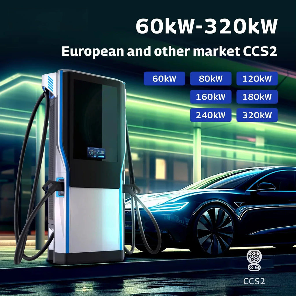 OCPP2.0.1 Floor Mounted DC Fast EV Charger 60kW 120kW 180kW 240kW 320kW CCS2 Commercial Electric Vehicle Charging Station
