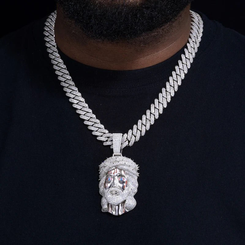 TUHE Unisex  Jesus  Pendant 925 Silver Ice Out Moissanite Pendant For Men Hip Hop Jewelry Gifts
