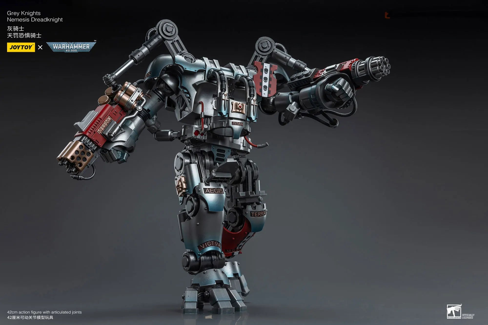 JOYTOY Warhammer40k 1/18 Action Figure Mecha Grey Knight Nemesis Dreadknight Anime Figures Toys Model Gift