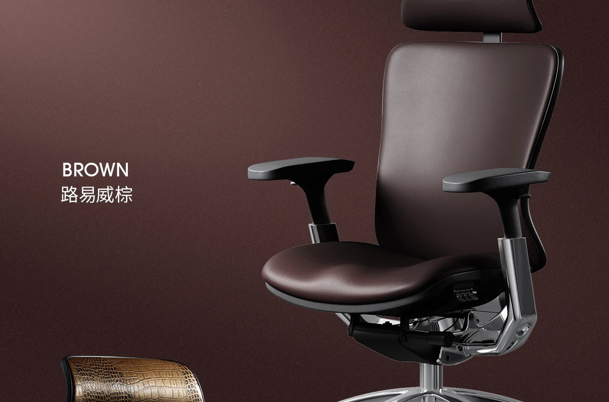 Luxury Modern Office Chair Wheels Orange Leather Computer Ergonomic Desk Chairs Recliner Swivel Sedia Ufficio Furniture