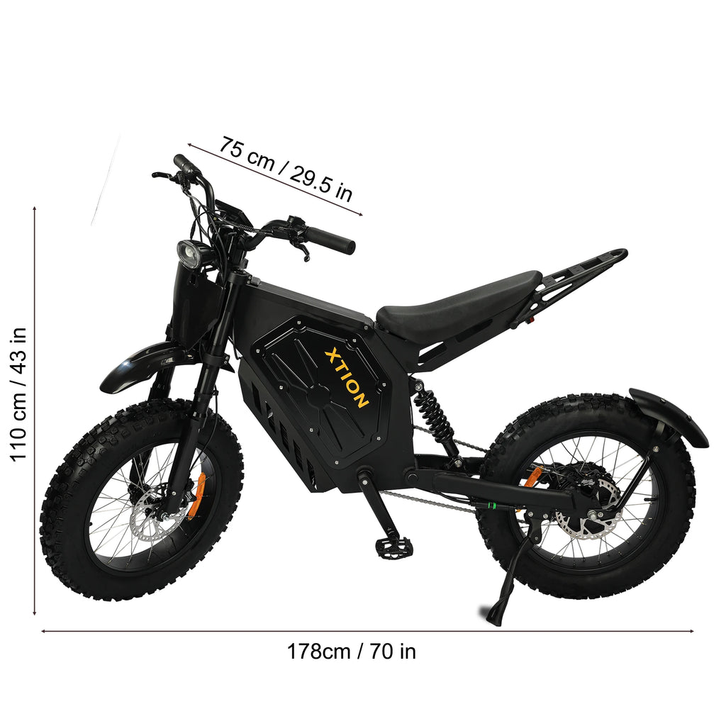 Xtion Electric Mountain Bike for Adults, 3000W E-bike , 45 MPH & 60 Miles Range, 60V 25AH Removable Battery Dual Shock E Bike