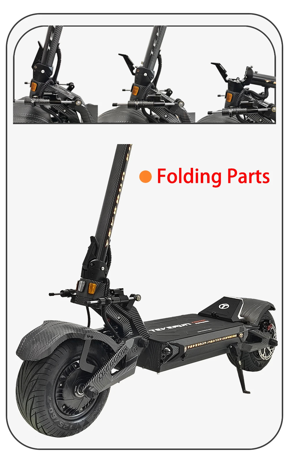 TEVERUN Fighter Supreme+ 7260R V4 2500W*2 Dual Motor 72V 60Ah Battery 4inch Display 4Pistons Brake 13inch Tire Scooter
