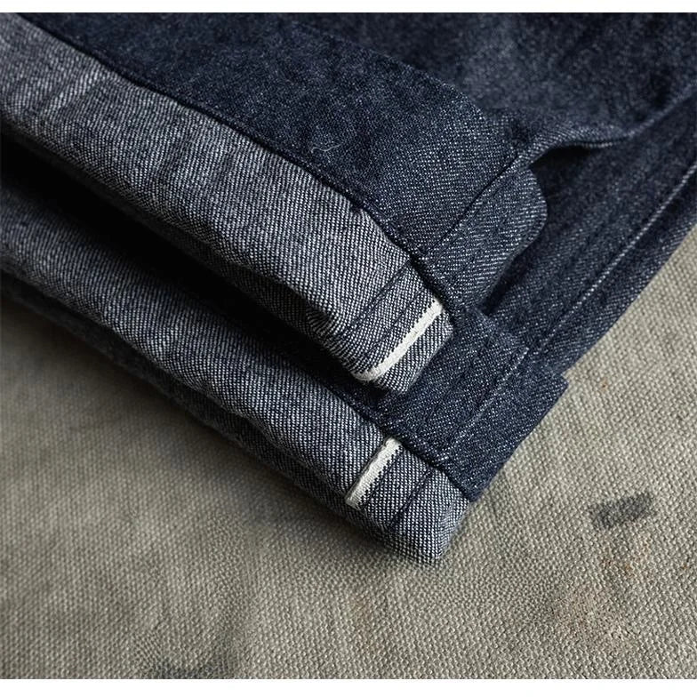 Rugged Bronson Workwear Pants Bronson USN Dungaree Clamp Denim Wide Leg Straight Cut Jeans Original Color Unisex Long Trousers