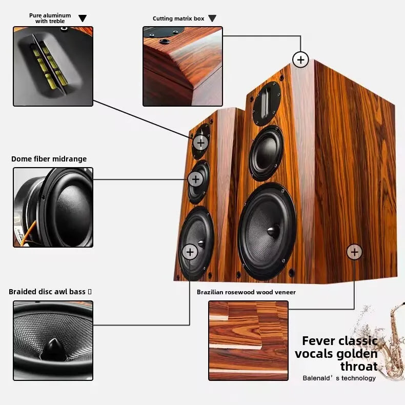 Bm36 High Fidelity Hifi Speaker Fever Level Passive Bookshelf Speaker Three-way Home Audio Sound Speaker