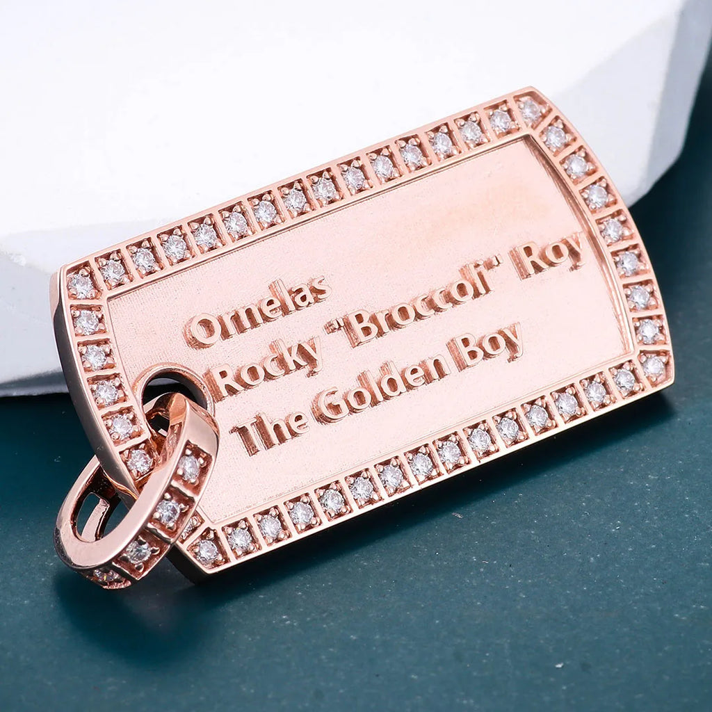 Provence Square Pendant for Men Moissanite Hip Hop Pendants for Women 10K Rock Drop Pendant Miami Rapper Pendant for Man